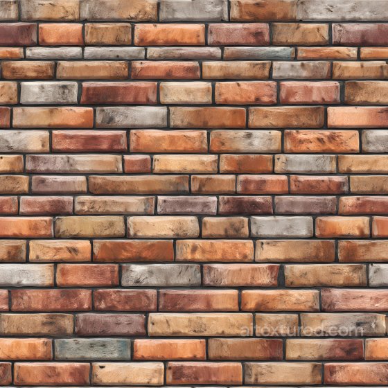 Weathered Cracked Brick Wall PBR Texture in Warm Tones Brick texture preview