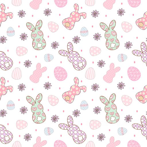 Pattern PBR Texture with Easter Bunny Motifs and Decorative Eggs seamless Pattern Bundle PBR texture