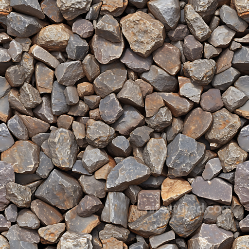 Stone Texture of Rough Rocky Ground with Varied gray-Brown Stones seamless Stone PBR texture