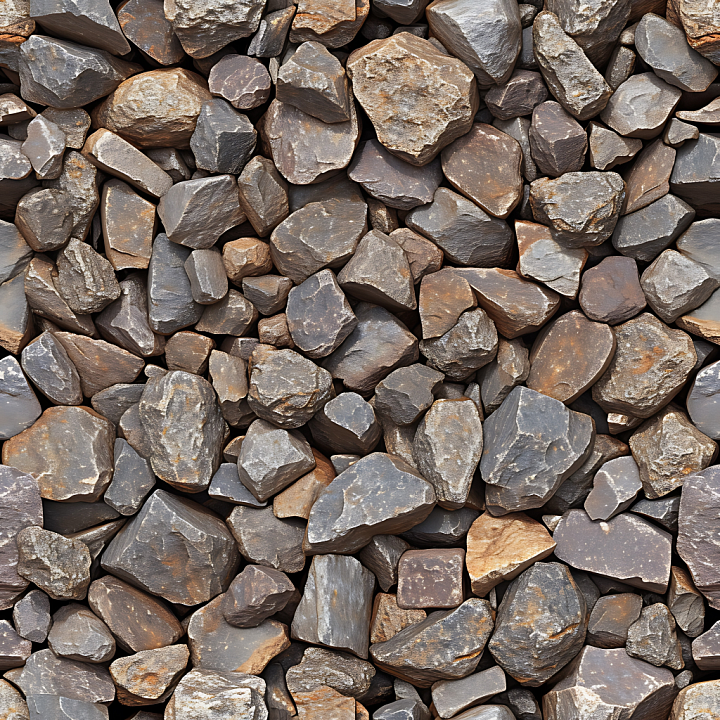 Stone of Rough Rocky Ground with Varied gray-Brown Stones seamless PBR texture preview