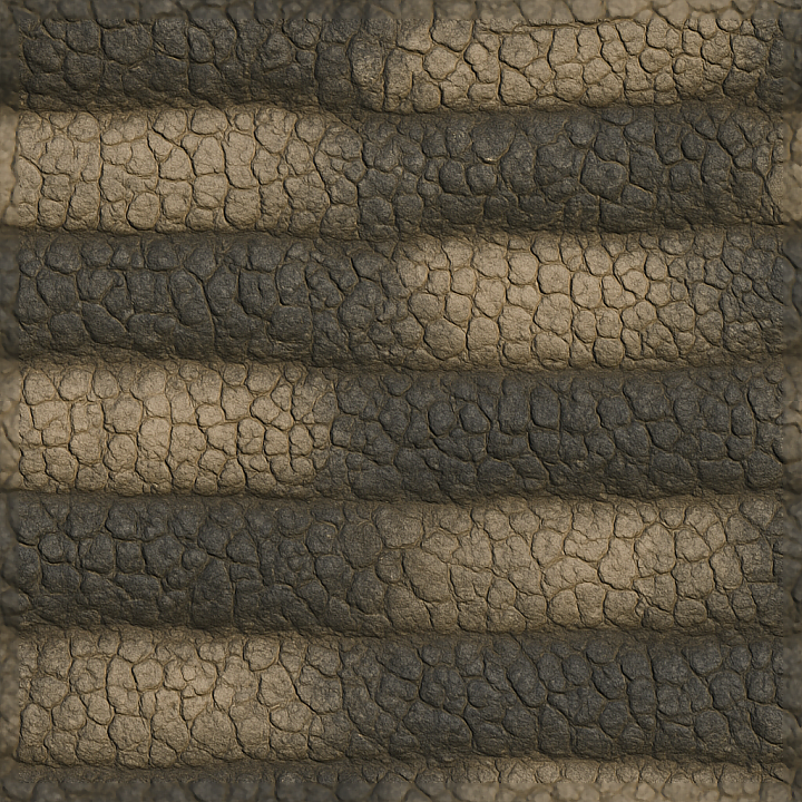 Striped Hide Scaly Skin Reptile Skin Rough Scales Matte Scales Cracked… seamless PBR texture preview