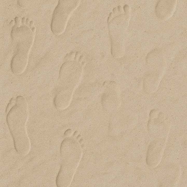 of Dry Sand Footprints with Footprint Erosion seamless PBR texture preview
