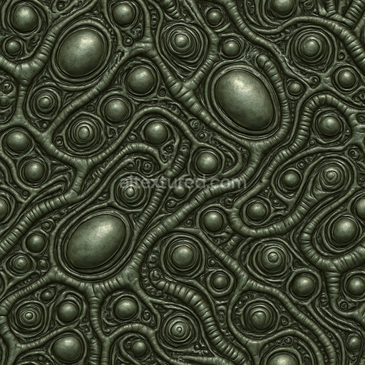 Ornate Alien Surface Texture Seamless 1024X1024