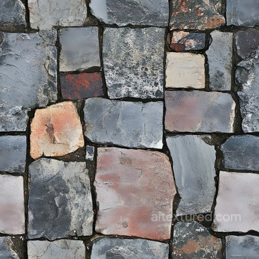 Seamless PBR Texture of Cracked and Weathered Brick Wall with Varied Stone Blocks seamless Brick PBR texture