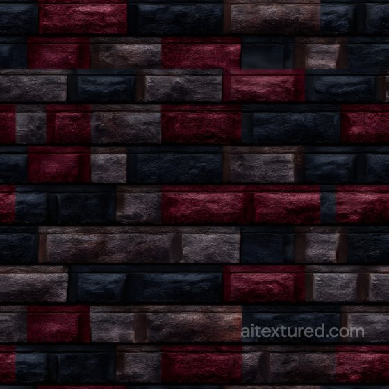 Cracked Brick Wall PBR Texture with Dark Red and Black Tones Brick texture preview
