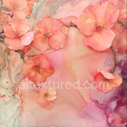 seamless Seamless 3D Alcohol Ink PBR Texture Featuring Soft Pink Floral Swirls and Fluid Marbling texture 8k free download PBR