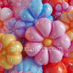 seamless Seamless 3D Inflated Glossy Flower Vinyl PBR Texture in Multicolor texture 8k free download PBR
