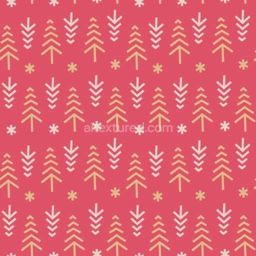 Seamless 3D PBR Christmas Digital Paper Texture with Red Background and Gold Arrow Pattern