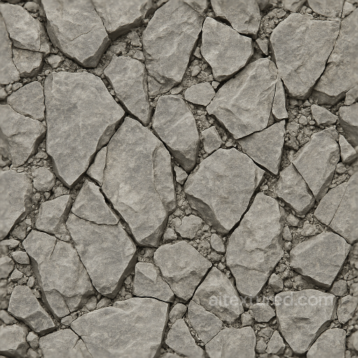 Cracked Flint Stone Surface With Sharp Jagged Edges seamless Stone PBR texture