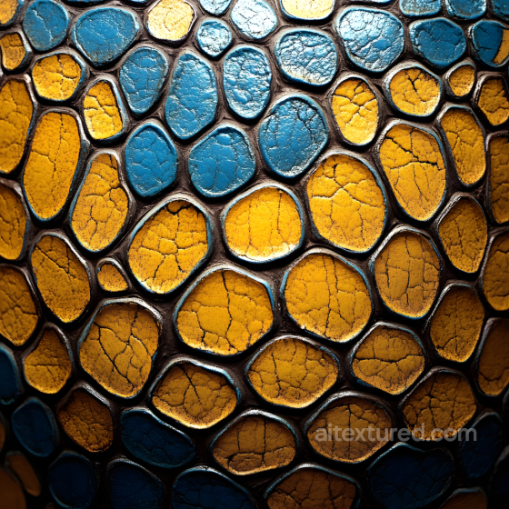 Reptilian Skin Texture Featuring Cracked Blue And Yellow Scales Skin texture preview