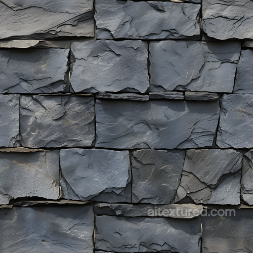 Slate Stone Wall PBR Texture with Rough Layered Slate Plates seamless Stone PBR texture