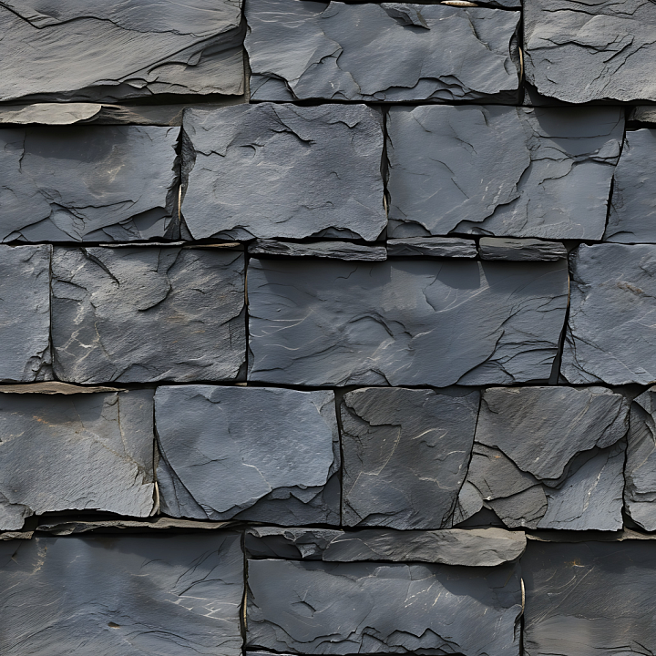 Slate Stone Wall with Rough Layered Slate Plates seamless PBR texture preview