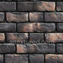 seamless Seamless 3D cracked brick wall PBR texture with rough weathered surface and dark color tones texture 8k free download PBR