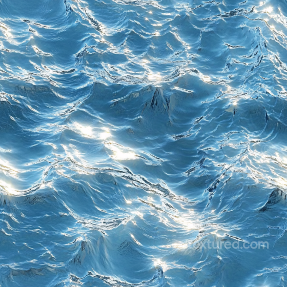 Water Texture of Realistic Ocean Surface with Dynamic Waves and Sun Highlights Water texture preview