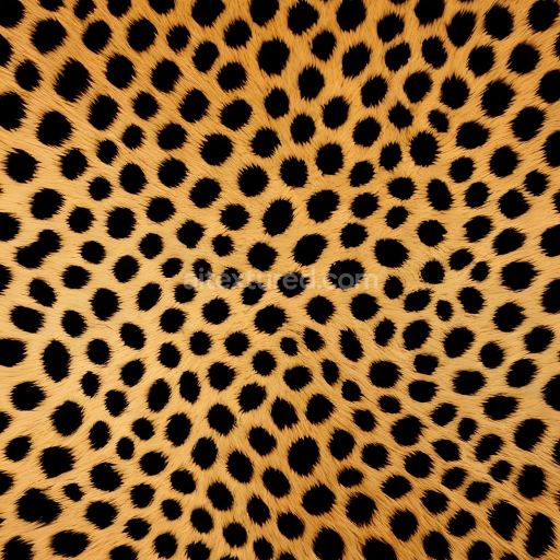 Seamless 3D PBR Leopard Print Fur Texture with Realistic Black Spots on Yellow-Orange Base