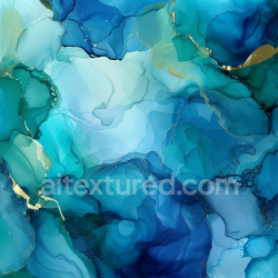 seamless Seamless 3D Alcohol Ink PBR Texture with Blue-Teal Fluid Waves and Gold Veining texture 8k free download PBR