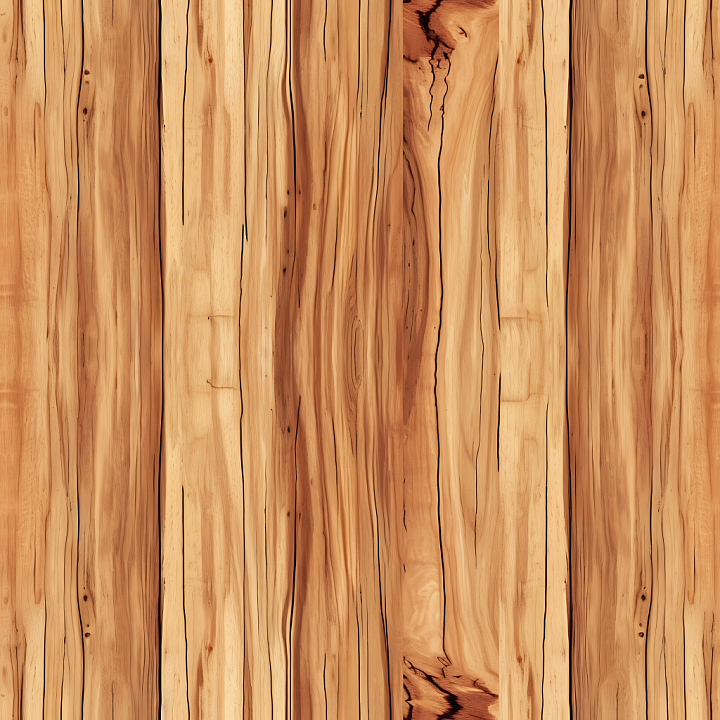 Rustic Hickory Wood Planks with Knots and Cracks seamless PBR texture preview