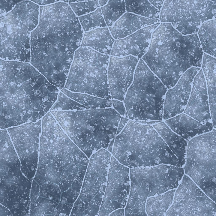 Frozen Icy Surface of Lake or Pond with Cracks and Frost seamless PBR texture preview