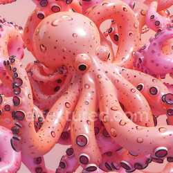 seamless Seamless 3D Inflated Rubber Tentacle PBR Texture in Pink with Suction Cup Detailing texture 8k free download PBR