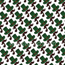 seamless Seamless 3D PBR Texture of Green St Patrick Hats with Brown Mustaches texture 8k free download PBR