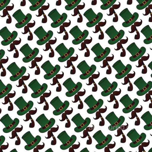 with Green St Patrick Hats and Brown Mustaches Pattern seamless St patrick digital paper bundle PBR texture