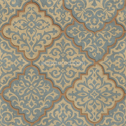 Seamless 3d texture pbr 8k encaustic tiles mosaic with arabesque patterns and matte finish