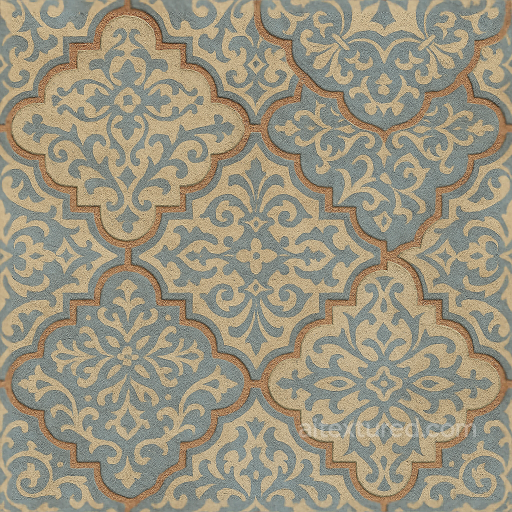 Encaustic Tiles Mosaic With Arabesque Patterns And Matte Finish seamless Mosaic PBR texture