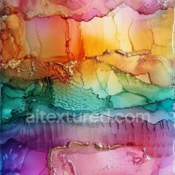 seamless Seamless 3D Alcohol Ink PBR Texture with Vibrant Rainbow Waves and Fluid Marbling texture 8k free download PBR