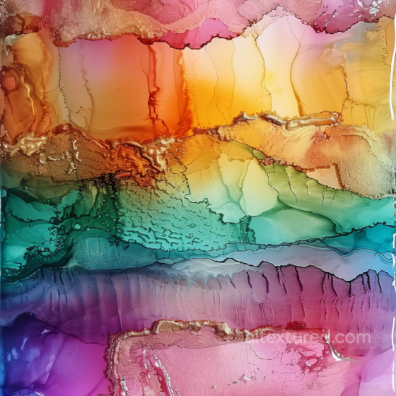 Alcohol Ink PBR Texture with Vibrant Rainbow Waves and Fluid Marbling Alcohol ink texture preview
