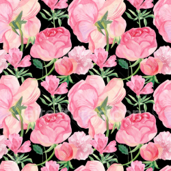 seamless Seamless 3D PBR Texture of Pink Flower Pattern with Watercolor Floral Design texture 8k free download PBR