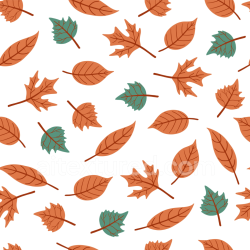 seamless Seamless 3D PBR Texture with Stylized Orange and Green Autumn Leaves Pattern texture 8k free download PBR