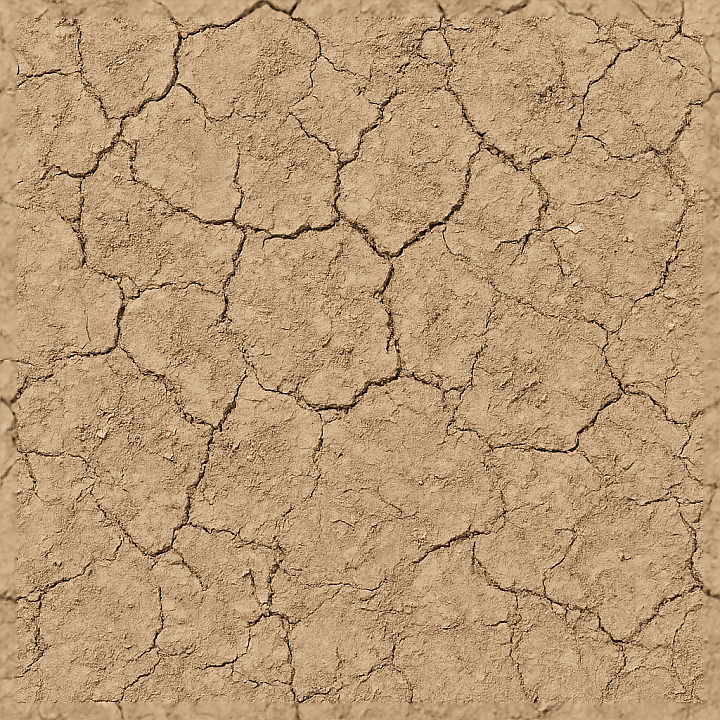 Of Dry Mud Cracked Surface With Parched Ground And Crumbly Soil seamless PBR texture preview