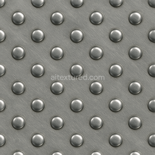 Seamless 3d texture pbr 8k tactile plate with polished steel surface and raised bumps