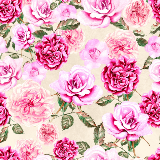 Featuring Detailed Watercolor Pink and Red Roses seamless Flower PBR texture
