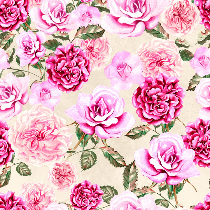 Featuring Detailed Watercolor Pink and Red Roses seamless PBR texture preview