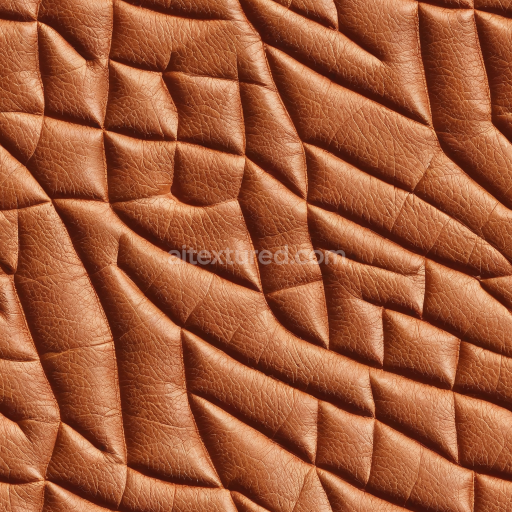 Seamless 3D PBR Wrinkled Brown Leather Texture with Deep Grain and Natural Folds