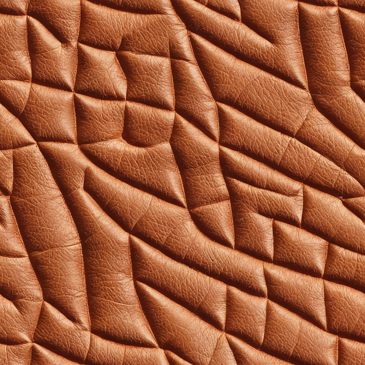 Wrinkled Brown Leather with Deep Grain and Natural Folds seamless PBR texture preview