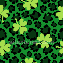seamless Seamless 3D PBR St Patrick Texture with Green Shamrocks and Camouflage Pattern texture 8k free download PBR