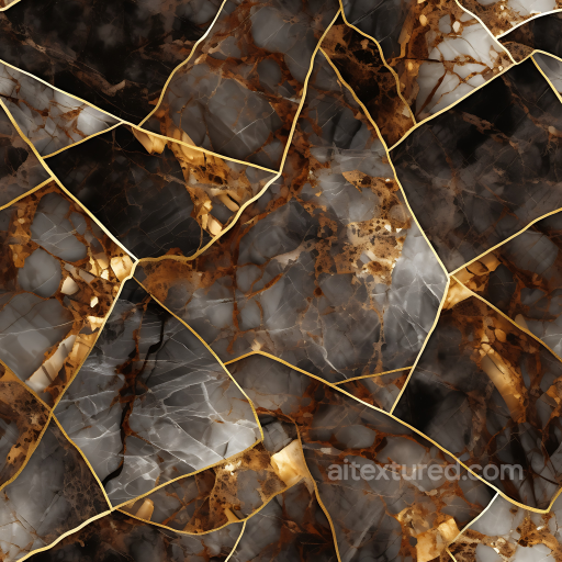 Brown Marble PBR Texture Featuring Polished Stone with Golden Accents seamless Marble PBR texture