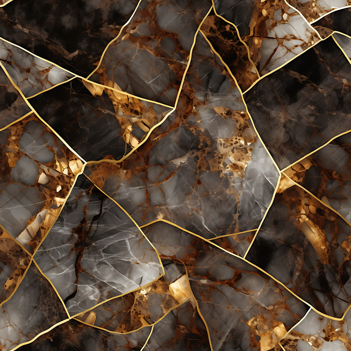Brown Marble Featuring Polished Stone with Golden Accents seamless PBR texture preview