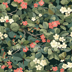 seamless Seamless 3D botanical camouflage PBR texture with lush green leaves and soft floral accents texture 8k free download PBR