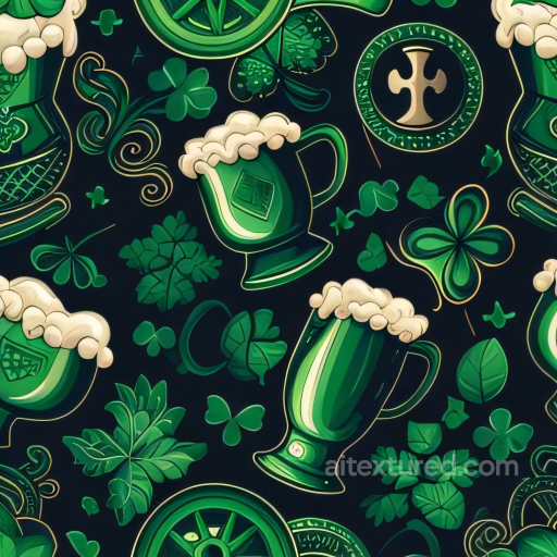 Featuring St Patrick's Day Green Motifs and Festive Elements seamless St patrick digital paper bundle PBR texture