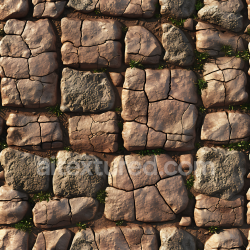 seamless Seamless 3D Cracked Stone Pavement PBR Texture with Earthy Tones and Moss Details texture 8k free download PBR