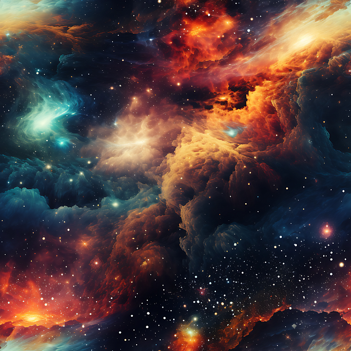 Space Featuring Vibrant Nebula Clouds and Galactic Starfield seamless PBR texture preview