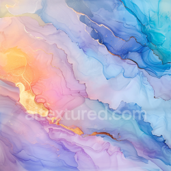 seamless Seamless 3D Alcohol Ink PBR Texture Featuring Pastel Swirls and Gold Veins texture 8k free download PBR