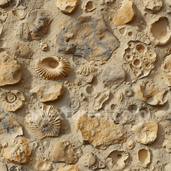 seamless Seamless 3D PBR Fossil Stone Ground Texture with Embedded Shells and Sandy Matrix texture 8k free download PBR