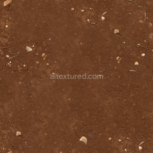 Red Mud Stones — Mud Dirt Flat Soil Cracked Earthy — PBR seamless 3D texture
