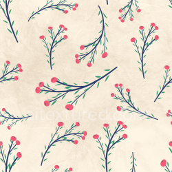 seamless Seamless 3D PBR Texture Featuring Delicate Pink Berry Branches on Soft Cream Background texture 8k free download PBR