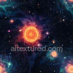 seamless Seamless 3D PBR Space Texture Featuring Fiery Nebulae and Starfield texture 8k free download PBR