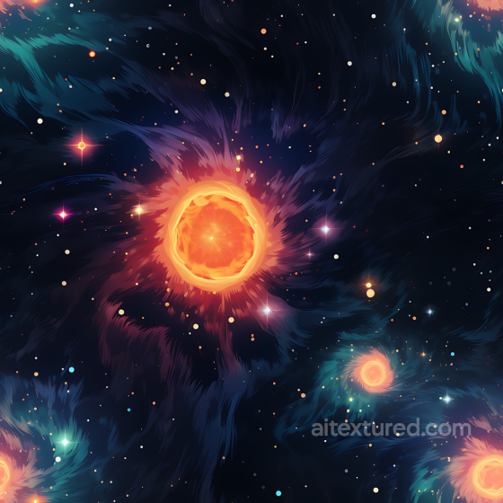 Space Texture Featuring Fiery Nebulae and Starfield Star, space, planets texture preview